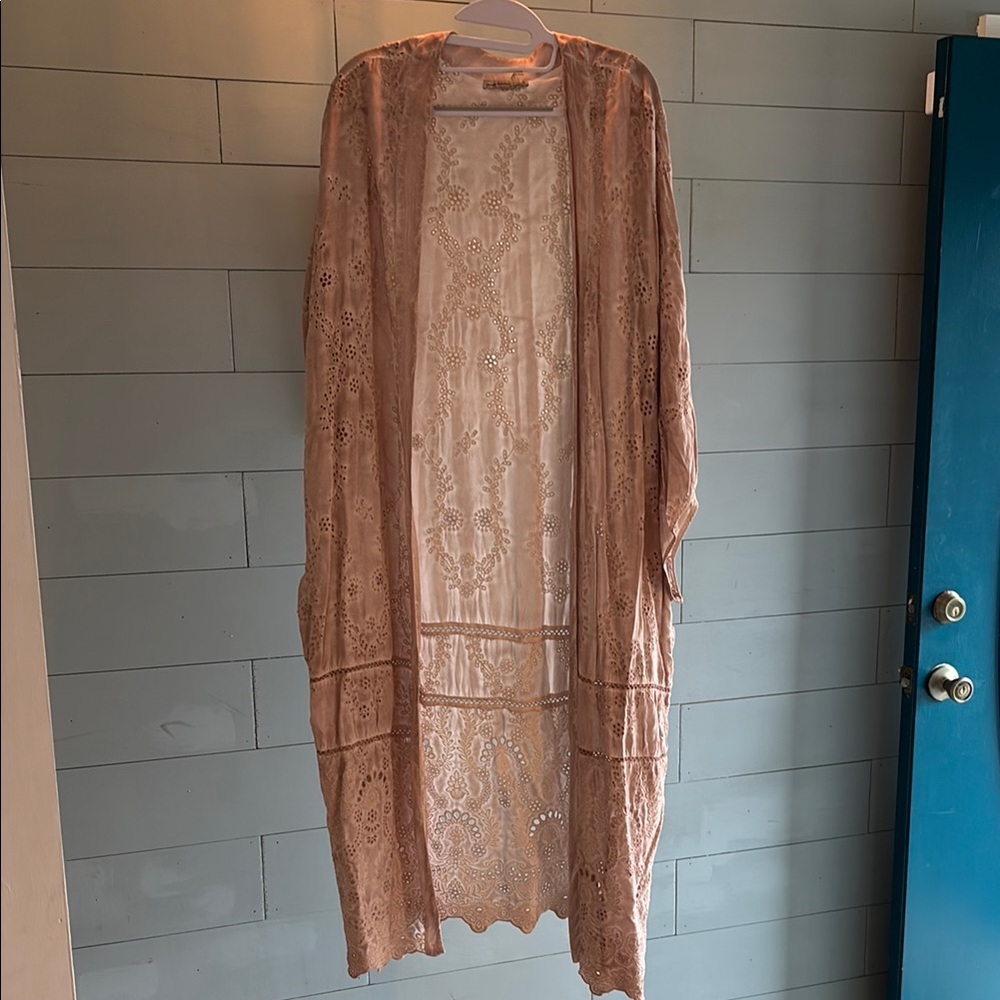 Young Fabulous & Broke Keiko Kimono in Rosewater Oil Wash